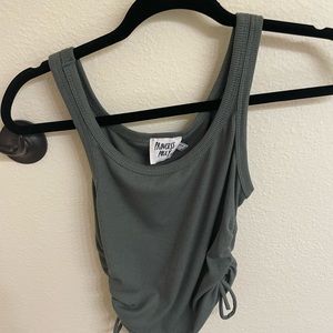 Princess Polly dark green cropped tank